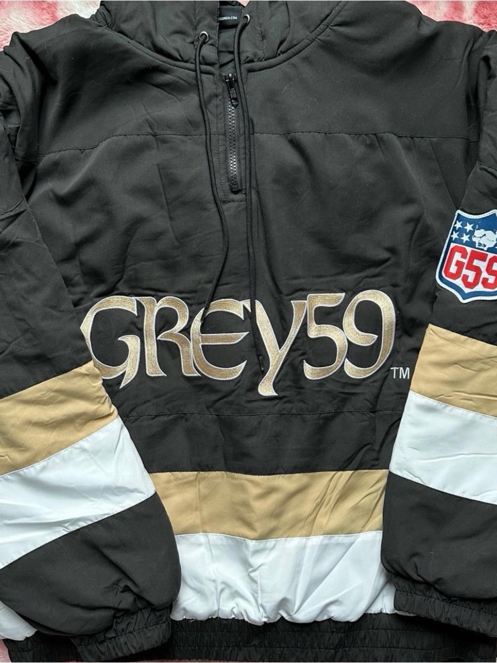 Men's Black & Tan Pullover Jacket